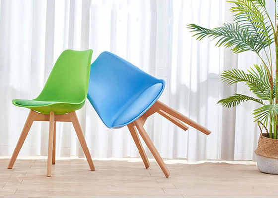 Beech Leg Wood And Leather Dining Chair With 44cm Sitting Height