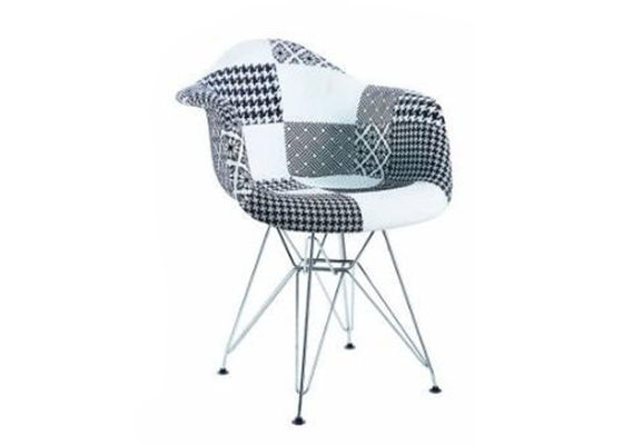 Ergonomic Simple Modern 82cm Patchwork Fabric Armchair For Dining Room